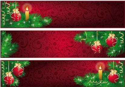 christmas candle with red banner vector design red christmas candle banner   