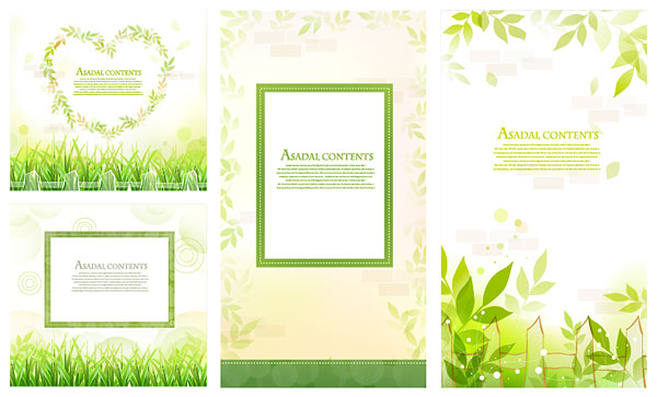 Fresh green Border vector The leaves the grass lace heart shaped fresh border   