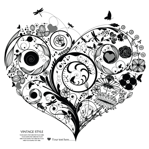 Creative Floral hearts design vector graphics 03 hearts heart creative   