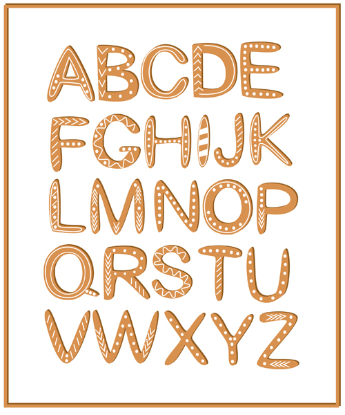 Cute cookie alphabet vector cute Cookie alphabet   