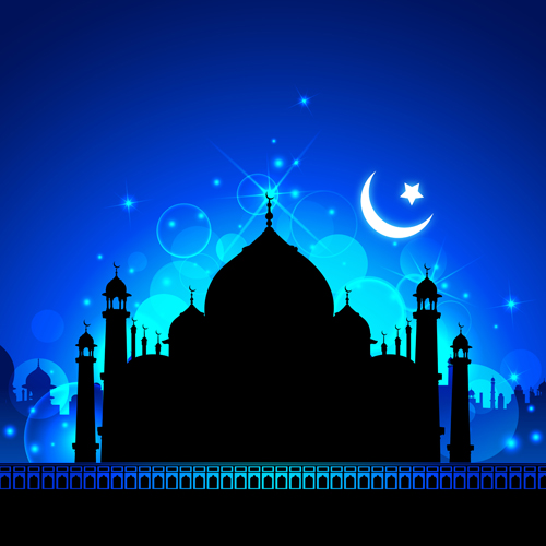 Mosque night backgrounds vector 01 night mosque   