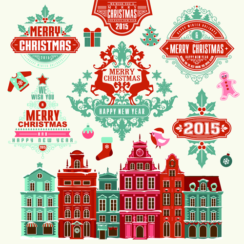 Delicate 2015 christmas labels ornaments vector 02 ornaments ornament labels delicate christmas 2015   