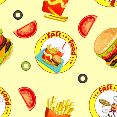 Fast food seamless pattern design vector seamless pattern fast food   