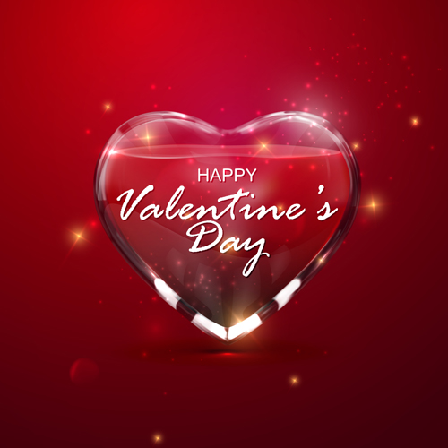 Transparent heart with Valentine background vector 03 Valentine transparent heart background   