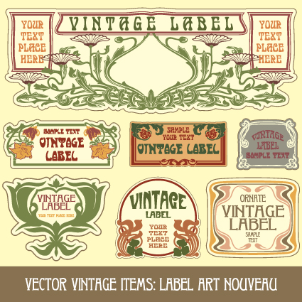 Vintage Label art design vector set 10 vintage label   