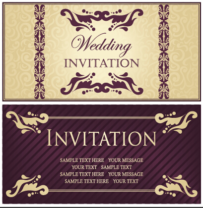 luxurious floral wedding invitations vector design 05 wedding luxurious invitation floral   