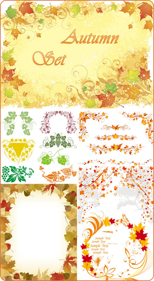 autumn leaves Border vector the leaves fall leaves lace autumnpattern   
