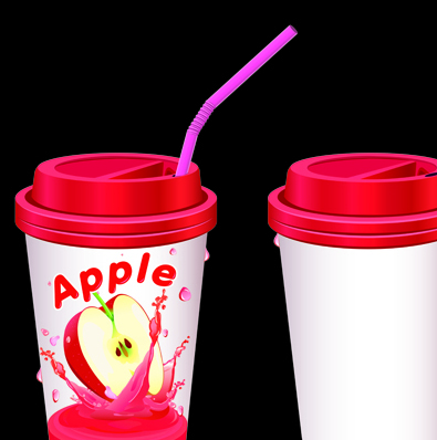 Drinks cups with tubes vector 03 tubes drinks cups   