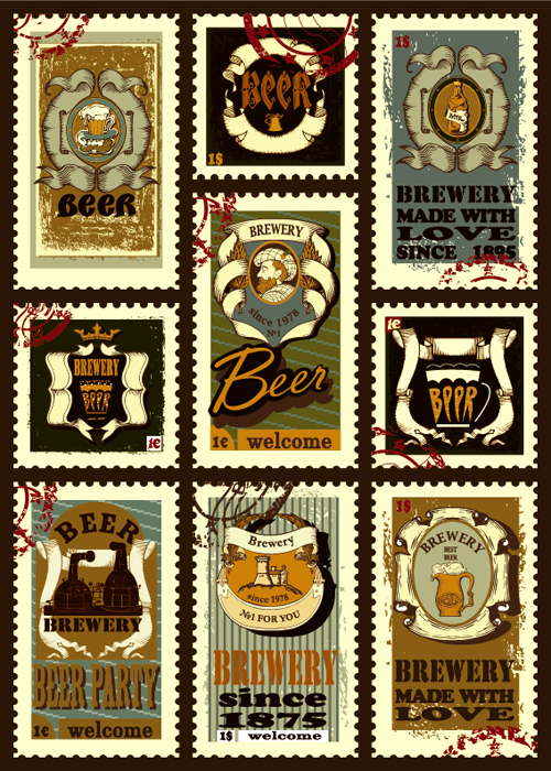 Stamp vintage beer vector 01 vintage stamp beer   