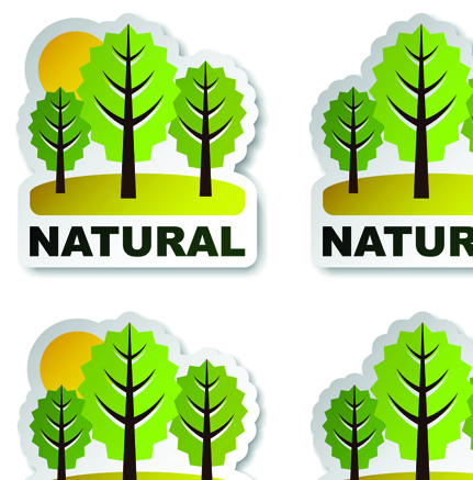 Set of Natural elements stickers vector graphic 05 stickers sticker natural elements element   