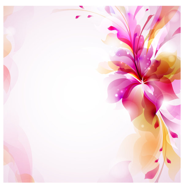 free vector Halation with Flowers background 01 vector halation flowers   