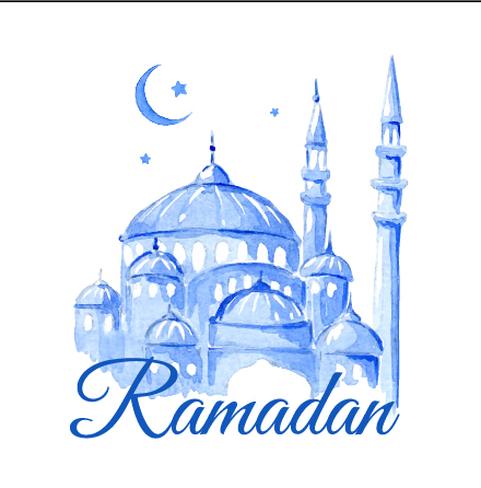 Watercolor drawing ramadan Kareem vector background 01 watercolor ramadan kareem background   