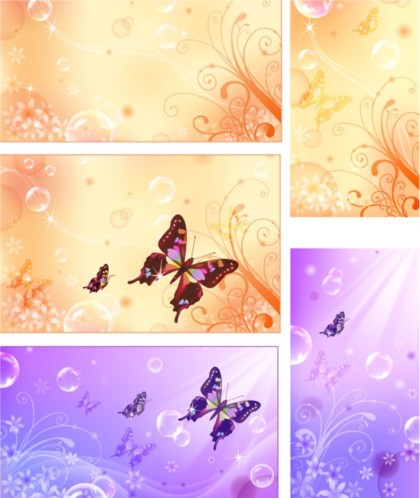 Fantasy design butterflies background vector fantasy background   