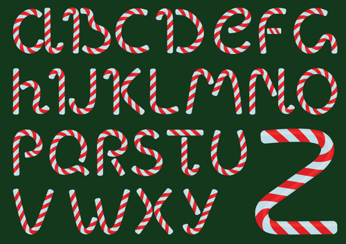 Christmas alphabet letters design vector set 05 letters design christmas alphabet   