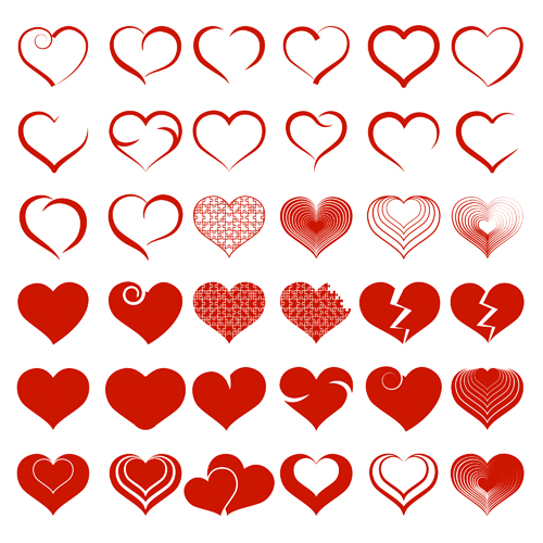 Simple heart shapes icons vectors simple shapes icons heart   