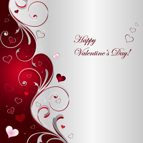Floral hearts Valentine day vector backgrounds 02 Valentine day Valentine hearts floral   