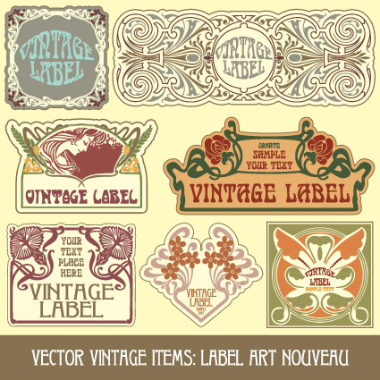 Vintage Label art design vector set 08 vintage label   