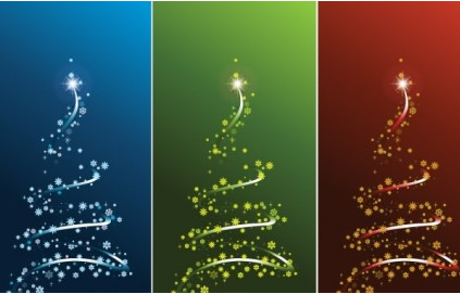 christmas tree with colored cards vector tree colored christmas cards   