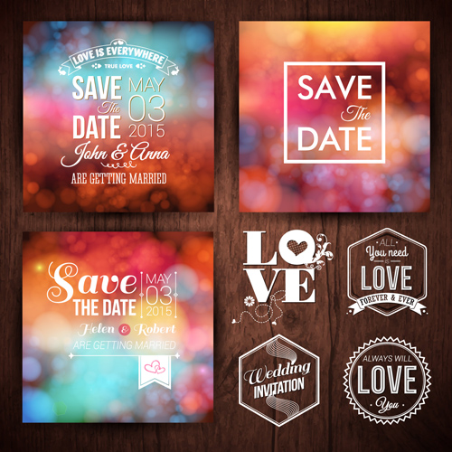 Blurred wedding invitation cards vector elements 05 wedding invitation cards elements cards card blurred   