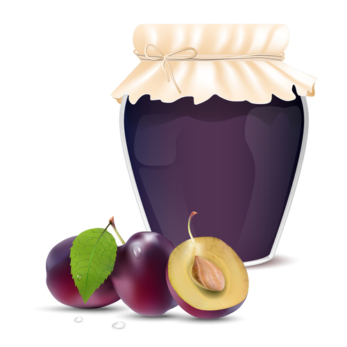 Fresh jam with Jar and fruits vector 10 with jar jam fruits fresh   