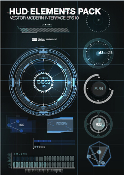 Vector modern Infographics HUD elements vector 01 modern infographics hud elements   