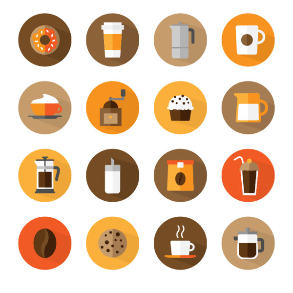 Flat round coffee icons material round material icons coffee   