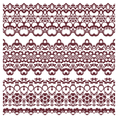 Decorative pattern retro seamless borders 05 vector set seamless Retro font pattern decorative pattern decorative borders   