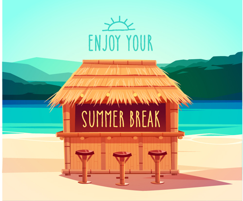 2015 summer vacation poster vintage vector 01 vacation summer poster 2015   