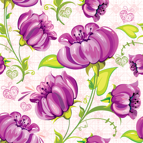 Set of different Flower Pattern elements vector 04 pattern flower elements element different   