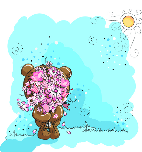 Cute bears baby cards design vector 05 cards card bears bear baby   