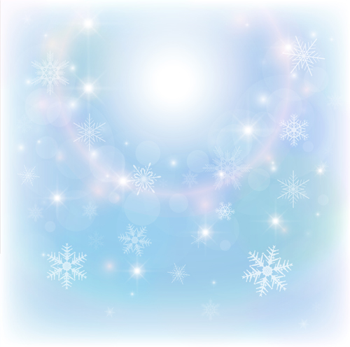 Winter snowflake with blurs background vectors 05 winter snowflake blurs background   