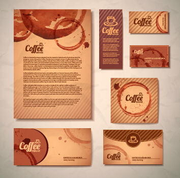 Delicate coffee cards design vector material 02 vector material material coffee cards card   