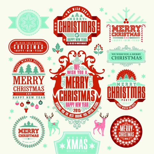 Delicate 2015 christmas labels ornaments vector 05 ornaments ornament labels delicate christmas 2015   