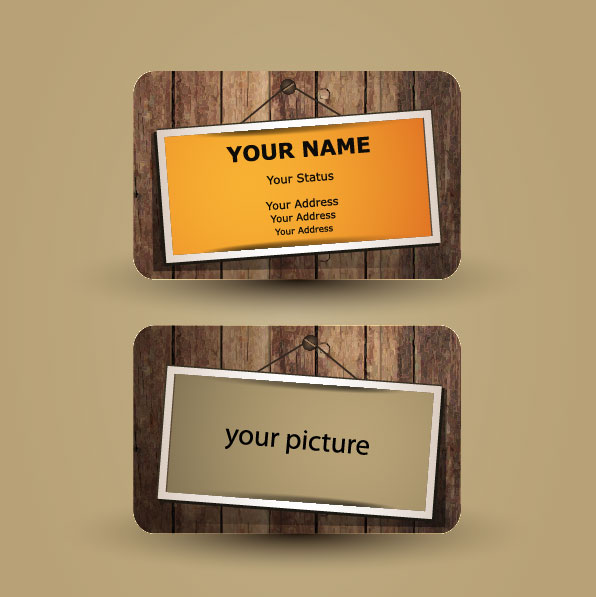 Retro Wooden cards vector 01 wooden wood Retro font cards   