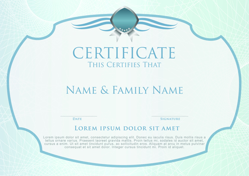 Elegant certificate template vector design 05 elegant certificate template certificate   