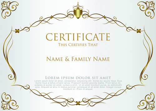 Elegant certificate template vector design 02   