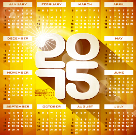 Calendar 2015 yellow style vector yellow style calendar 2015   