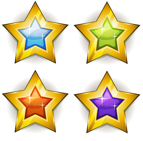 Shining gold stars icons vector stars shining icons gold   