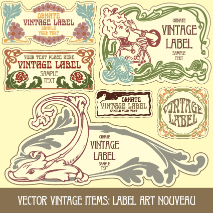 Vintage Label art design vector set 11 vintage label   