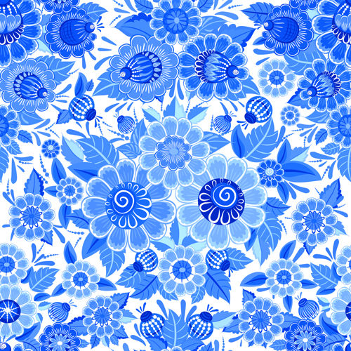 Blue ornaments floral pattern vector material 02 pattern vector pattern ornaments floral pattern floral   