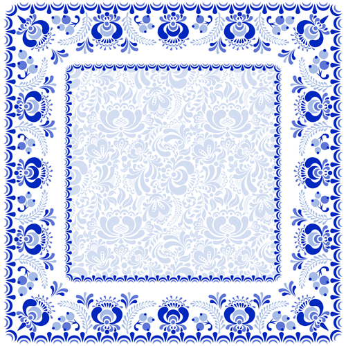 Chinese style blue and white frame vector frame chinese blue and white   