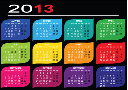 Creative 2013 Calendars design elements vector set 22 elements element calendars calendar 2013   