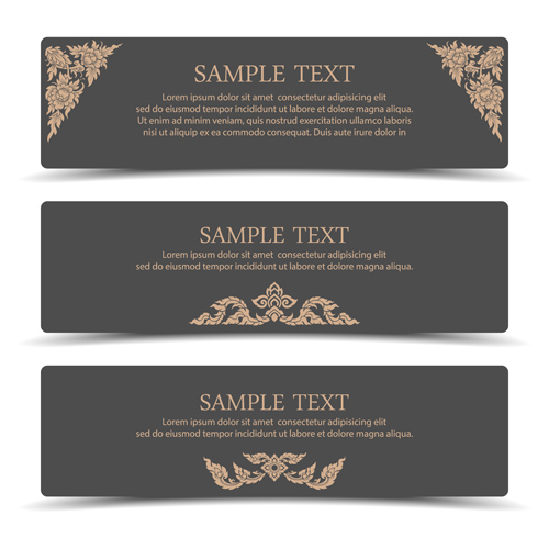 Ornate floral banners vector set 02 ornate floral banners   