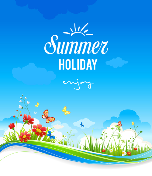 Summer holiday natural background art 01 summer natural holiday background   