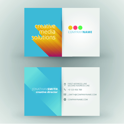 Creative cards business media vector set 03 media creative cards business   
