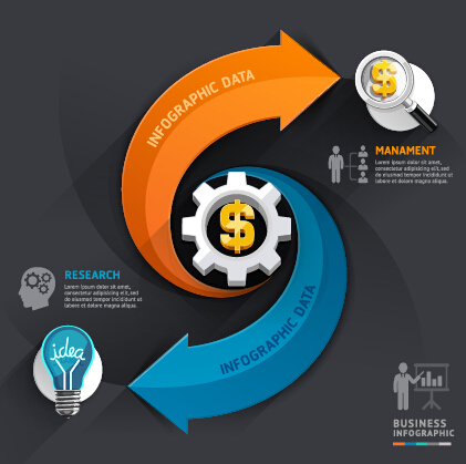 Abstract arrow business infographics vector 06 infographics business arrow abstract   