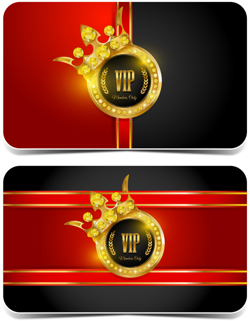 Diamond VIP card red and black vector 05 vip card vip red diamond card black   