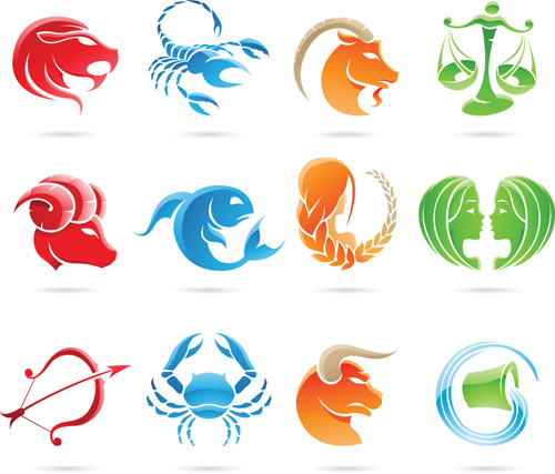 Set of Zodiak icon vector 03 Zodiak icon   