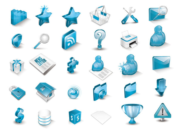 Blue 3D Icon vector three-dimensional icon blue   