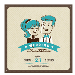 Cartoon style wedding invitation cards 01 wedding invitation cards invitation cartoon   